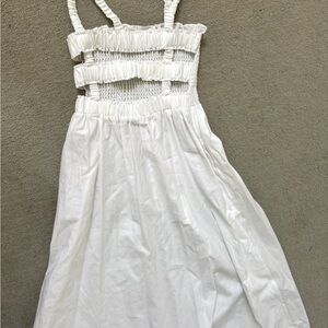 Topshop White midi dress with pockets!